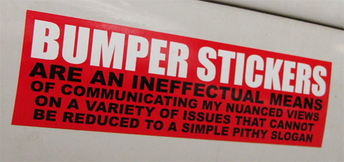 [Bumper Sticker]