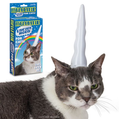 Inflatable Unicorn Horn for
Cats