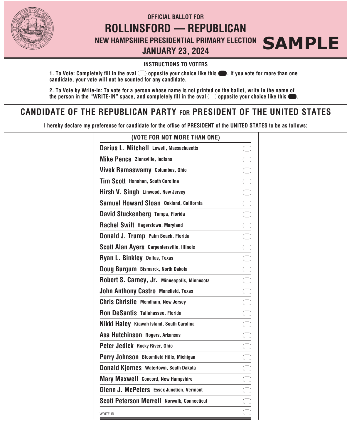 [Sample Ballot]